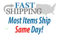 A picture of the logo for fast shipping.