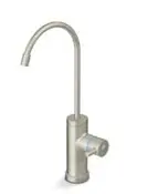 A silver faucet with a water spigot on the side.