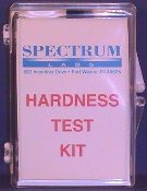 A hard-ness test kit is shown in front of the spectrum labs logo.