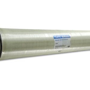 A long tube with a white background and blue text.