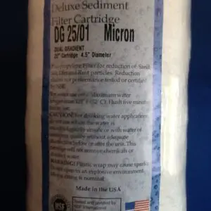 Hydro-Cure Sediment Filter DG 25/01 Micron 4.5 in x 20 in
