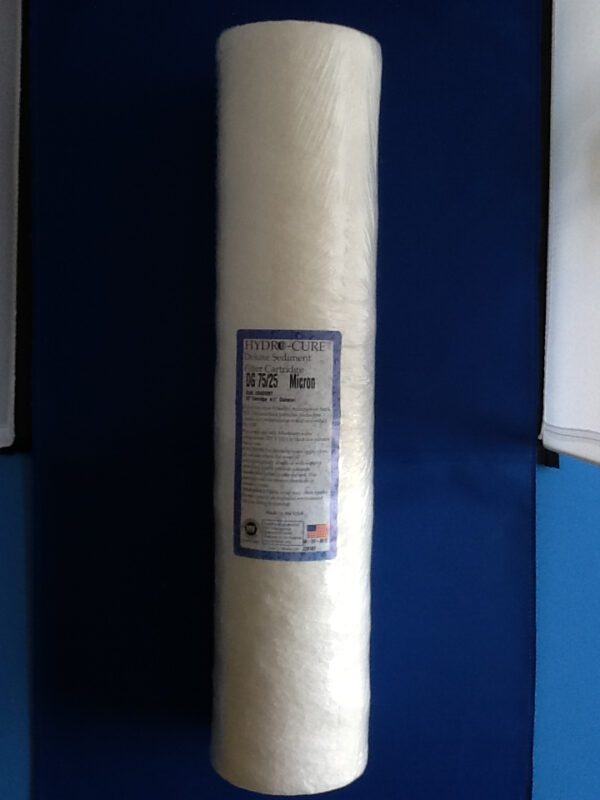 A white tube with a blue wall behind it
