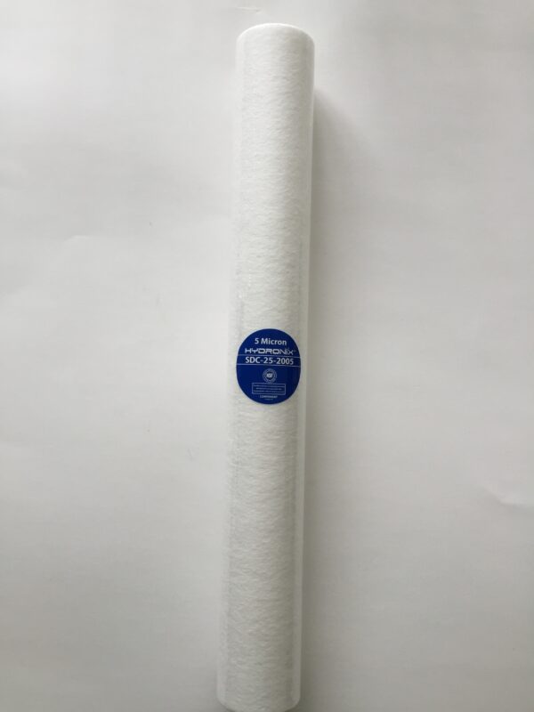 A roll of white paper with blue text on it.